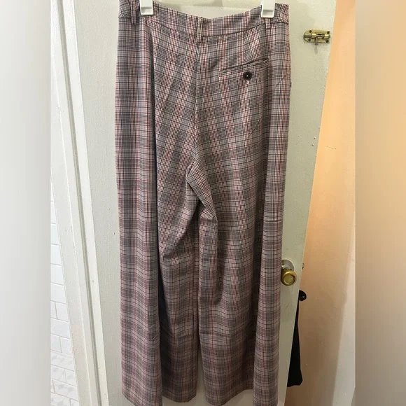 NWT Avery Pleated Wide-Leg Trousers by Maeve: Plaid Edition from Anthropologie - Picture 3 of 11